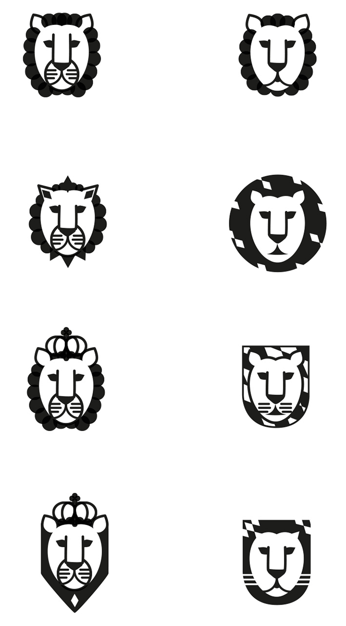 lion head, first drafts, Entwürfe