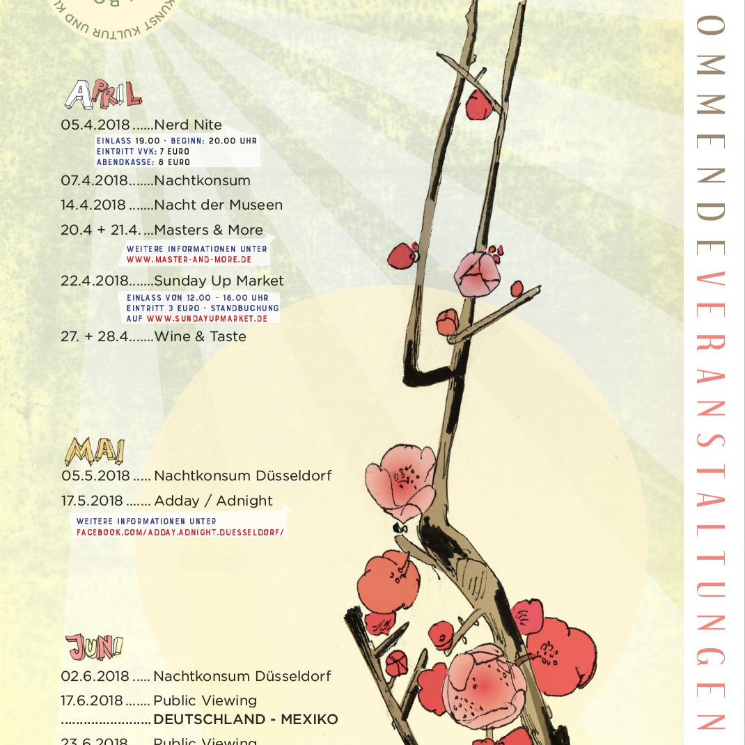 Eventfolder, Illustrated Folder, drawing, cherry, blossom, schedule,