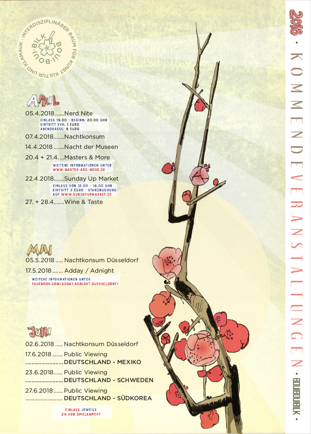 Eventfolder, Illustrated Folder, drawing, cherry, blossom, schedule,