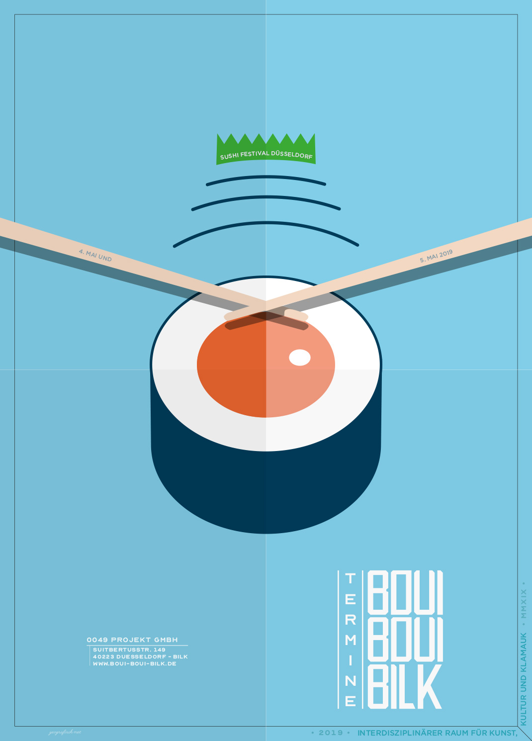 sushi drum, eventfolder, illustrated, vector design, bouibouibilk, düsseldorf, asian food festival,